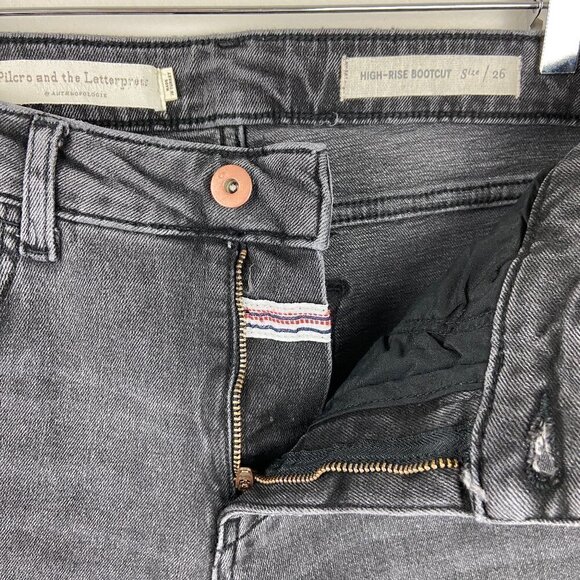 ANTHROPOLOGIE | Pilcro High Rise Bootcut Black Jeans 26 - Picture 7 of 8